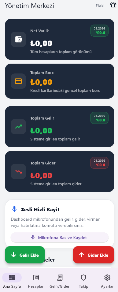Elaki Finans Varlık Ekranı